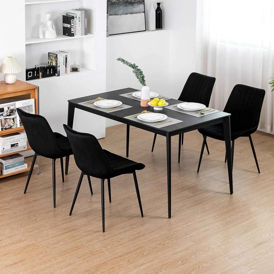 NEW Black Velvet Dining Chairs - Set of 2 - photo 4