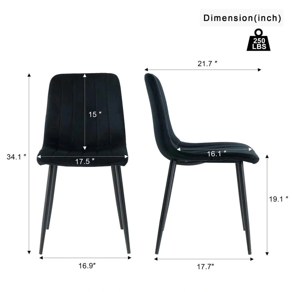 NEW Black Velvet Dining Chairs - Set of 2 - photo 5