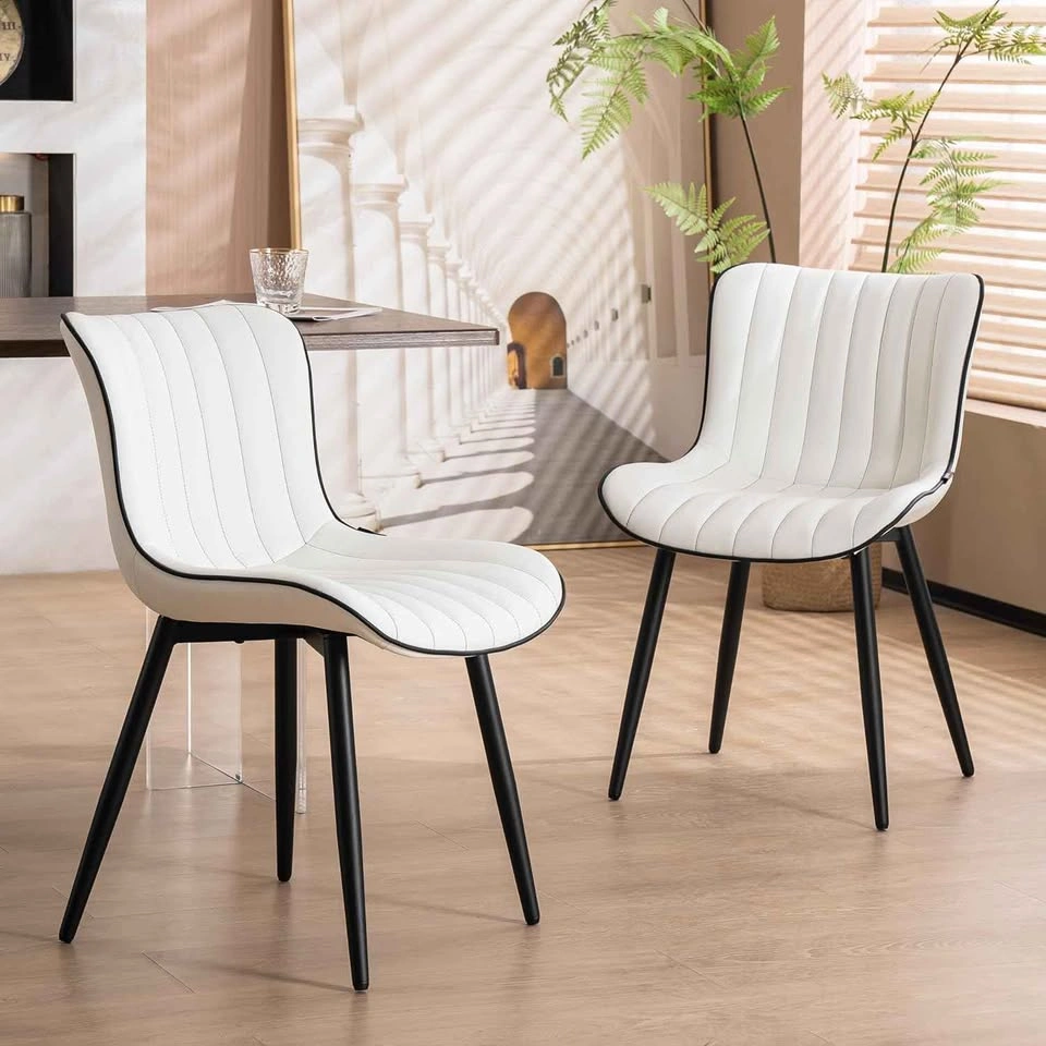 Mid-Century Modern White Chairs (Set of 2) - photo 3
