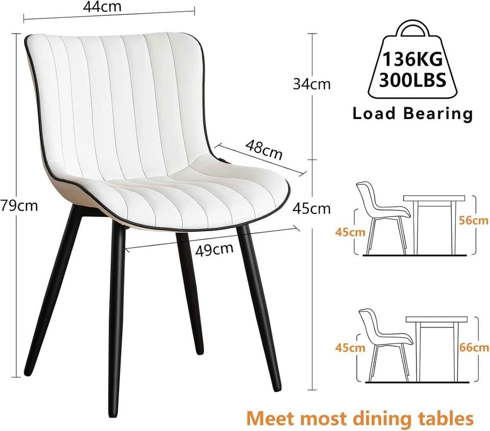 Mid-Century Modern White Chairs (Set of 2) - photo 4