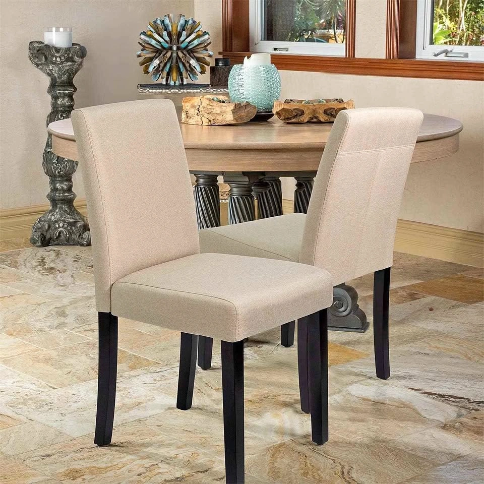 NEW Beige Upholstered Dining Chairs (Set of 2)