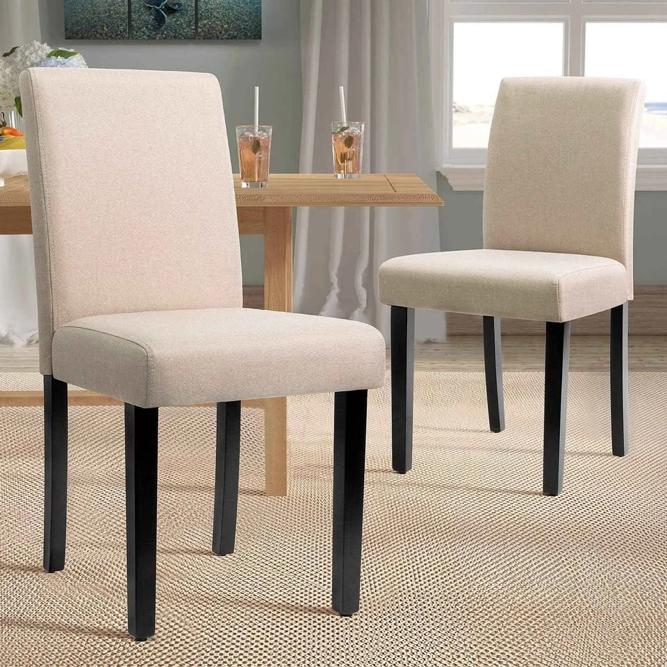 NEW Beige Upholstered Dining Chairs (Set of 2) - photo 3