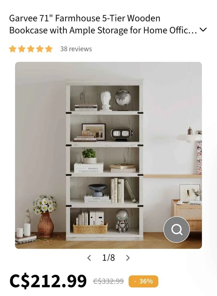 BRAND NEW 5-Tier Farmhouse Bookcase - photo 2
