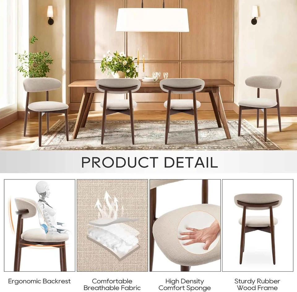 NEW Modern Upholstered Wooden Dining Chairs (Set of 2) - photo 5