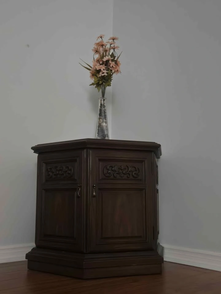 Antique Wood End Tables w/ Storage - photo 3