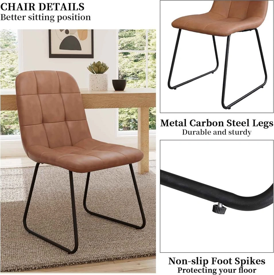 NEW Modern Leather Dining Chair Set of 2 - photo 2