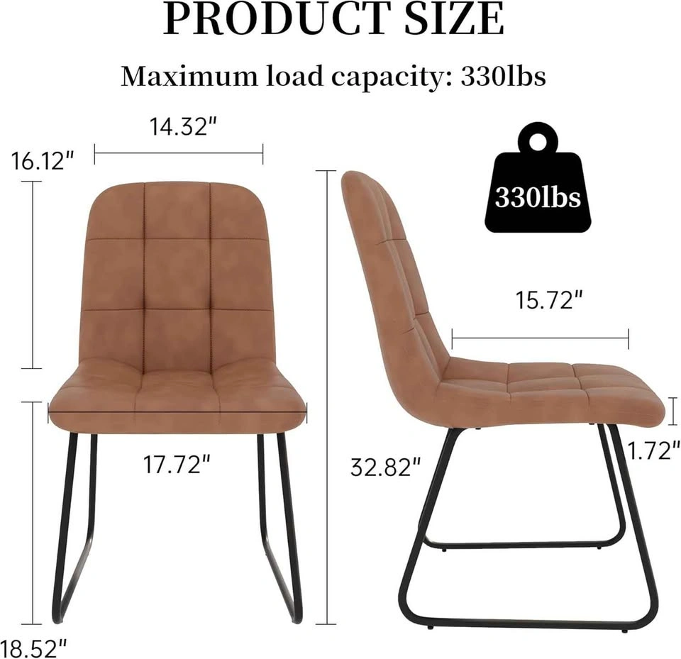 NEW Modern Leather Dining Chair Set of 2 - photo 3