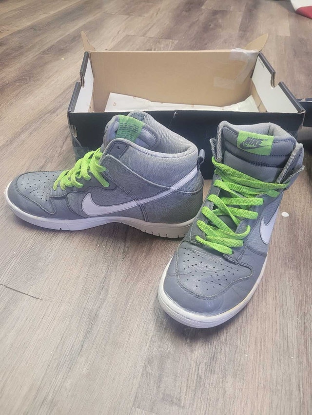 Nike Dunk High Shoes - Grey/Green - Size 7 - photo 2