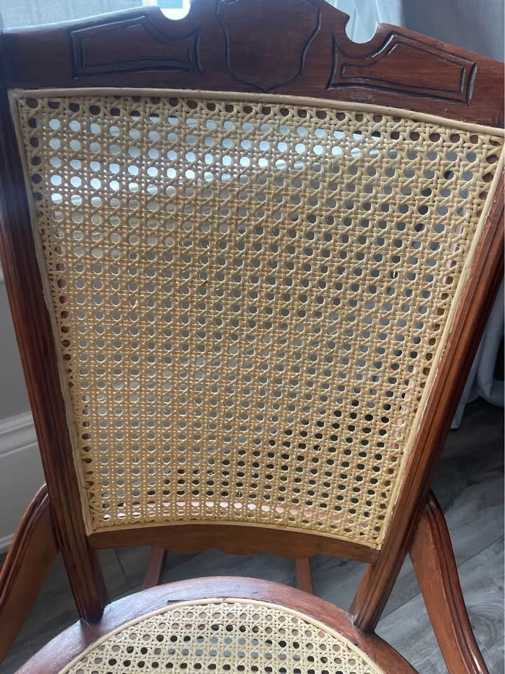 Vintage Wood Nursing Chair / Platform Rocker - New Cane - photo 4