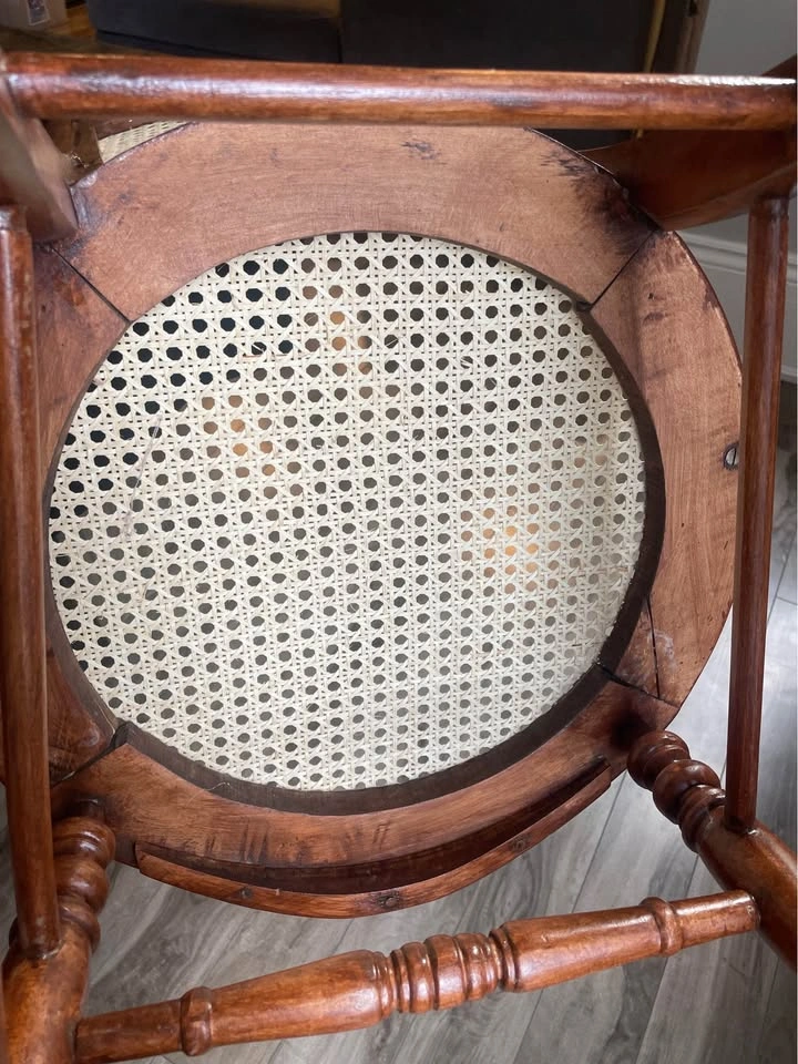 Vintage Wood Nursing Chair / Platform Rocker - New Cane - photo 5