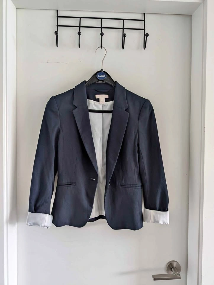 Women's Navy Structured Blazer XXS (Fits XS/S)