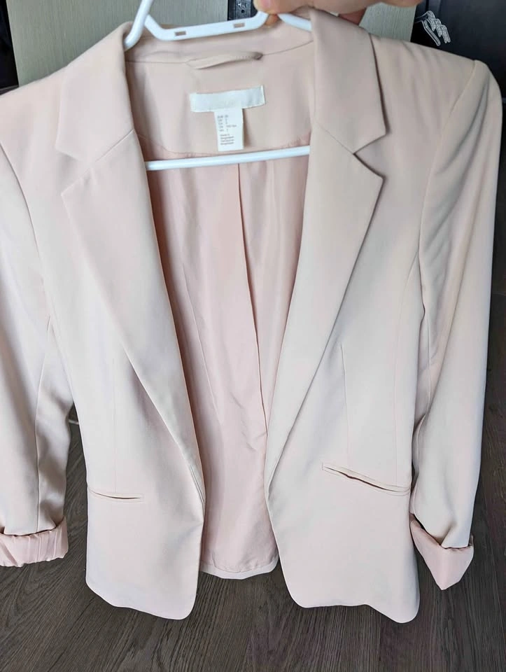 Tailored Blush Pink Blazer - Size 2 / Small