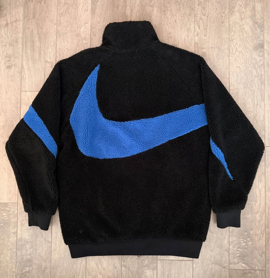 Nike Big Swoosh Reversible Boa Jacket / Black Blue - photo 2