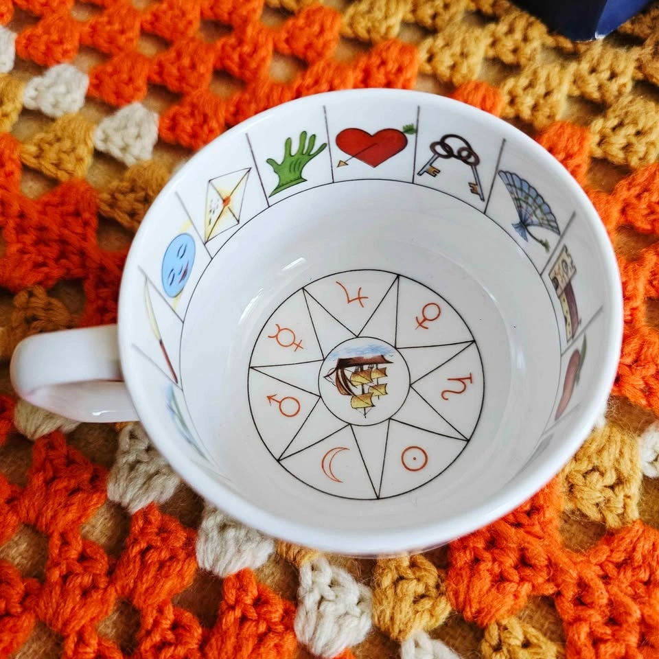 Vintage Witchy Fortune Teller Teacup Saucer W/ Book Bone China A - photo 4