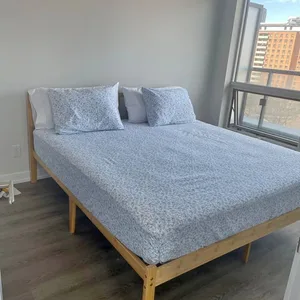 LIKE NEW (2 Months Old) Bamboo Wood King Bed Frame