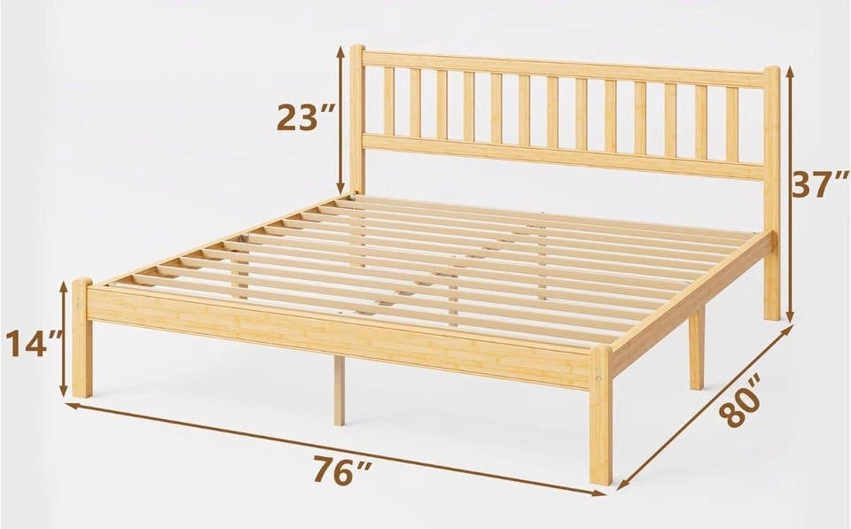 LIKE NEW Bamboo Wood King Bed Frame - photo 3