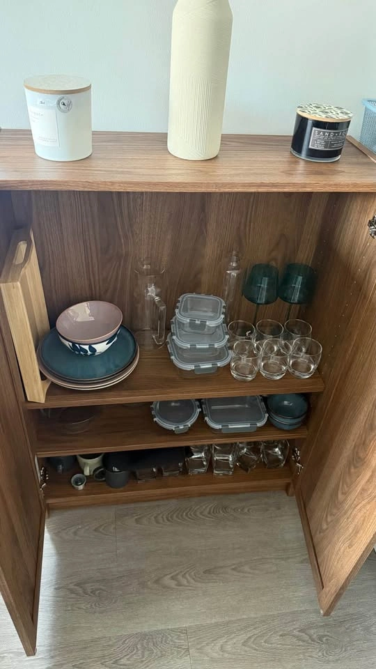LIKE NEW IKEA BILLY/OXBERG Cabinet - Walnut - photo 2