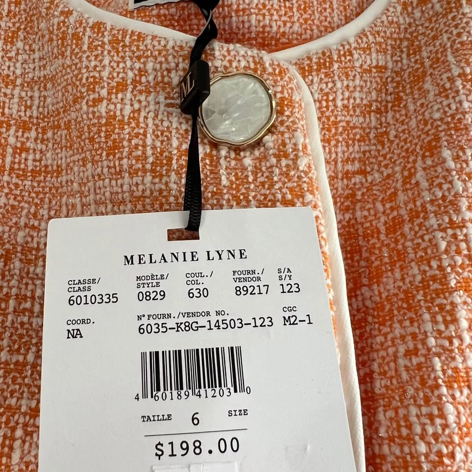 Melanie Lynn Button Front Boucle Jacket - Small - photo 4