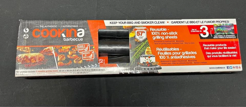 Cookina Barbecue Reusable Grilling Sheets 3-Pack