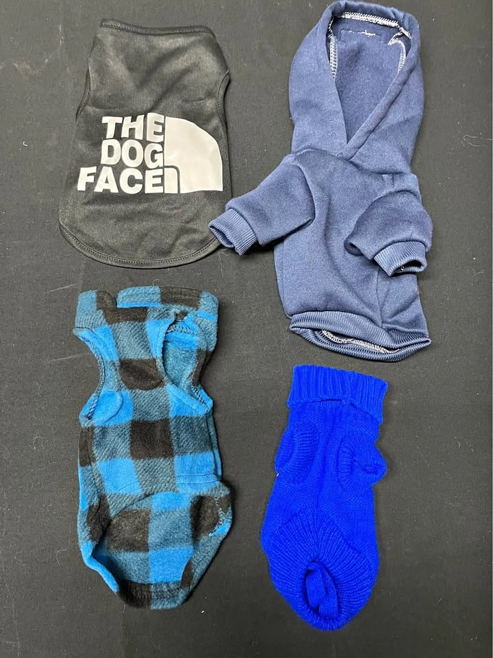 Dog Clothes Bundle 4 Pieces The Dog Face Hoodie Sweater Vest