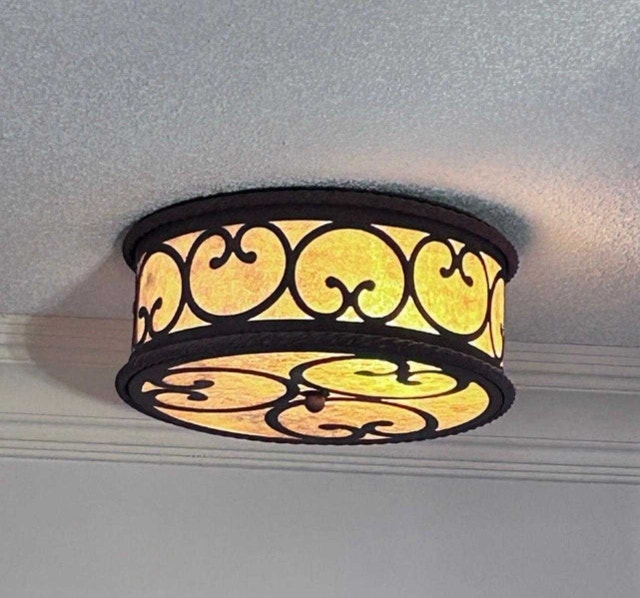 Farmhouse Rustic Flush Mount Ceiling Light Fixture 17"