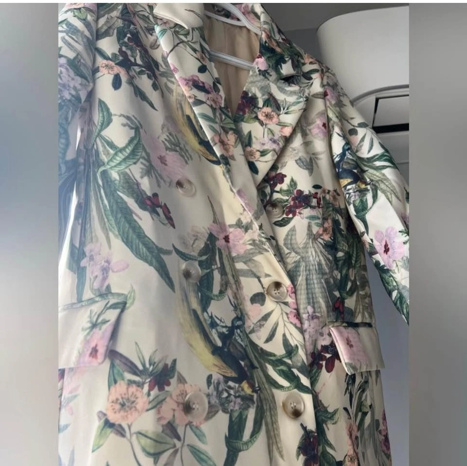 NWT Women Printed Blazer - Small, Floral, Birds - Office Wear - photo 3