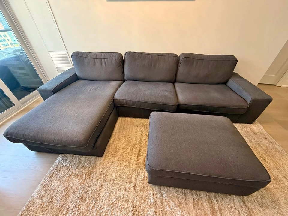 KIVIK Sofa with chaise lounge and ottoman