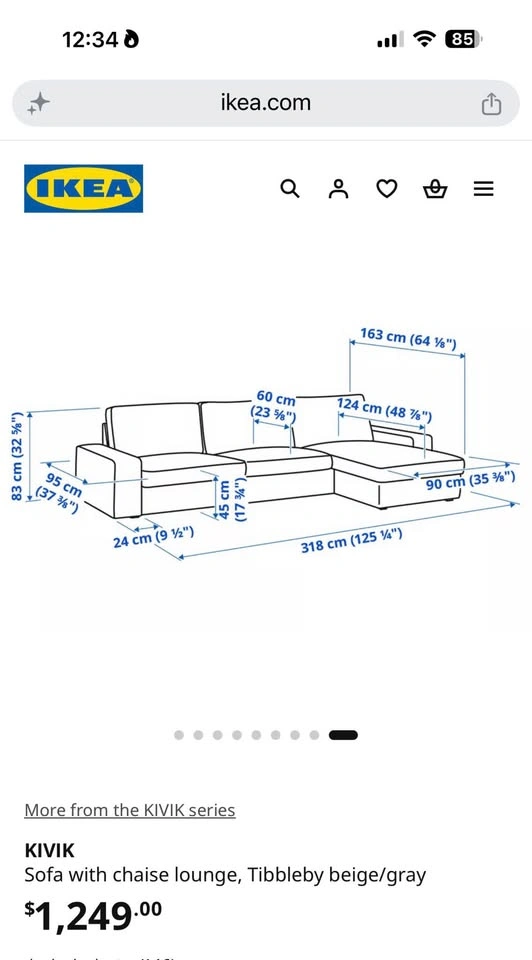 KIVIK Sofa with chaise lounge and ottoman - photo 3