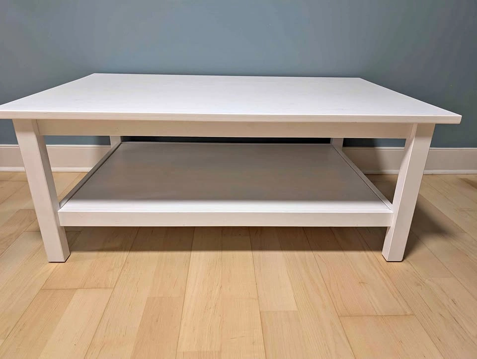 White Coffee Table with Shelf