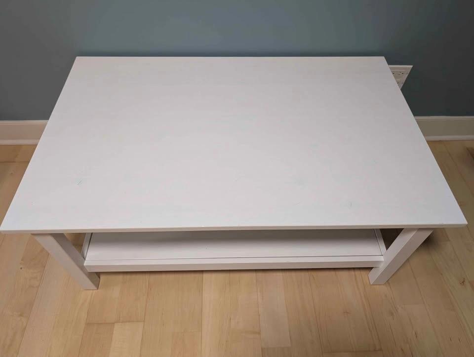 White Coffee Table with Shelf - photo 3