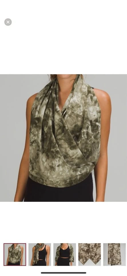 Lululemon Customizable Snap Scarf - Olive Tie Dye