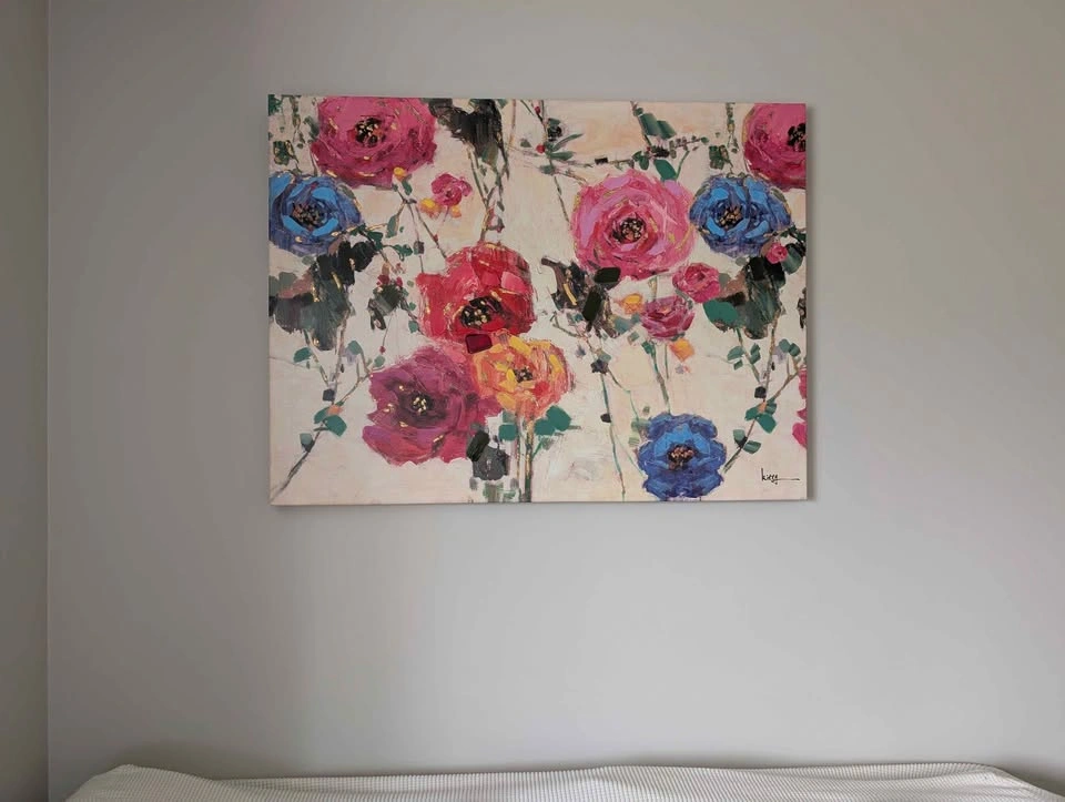 Colorful Floral Canvas Art Painting - photo 2