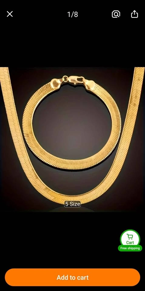 Metal Chain Bracelet & Necklace Set - photo 2