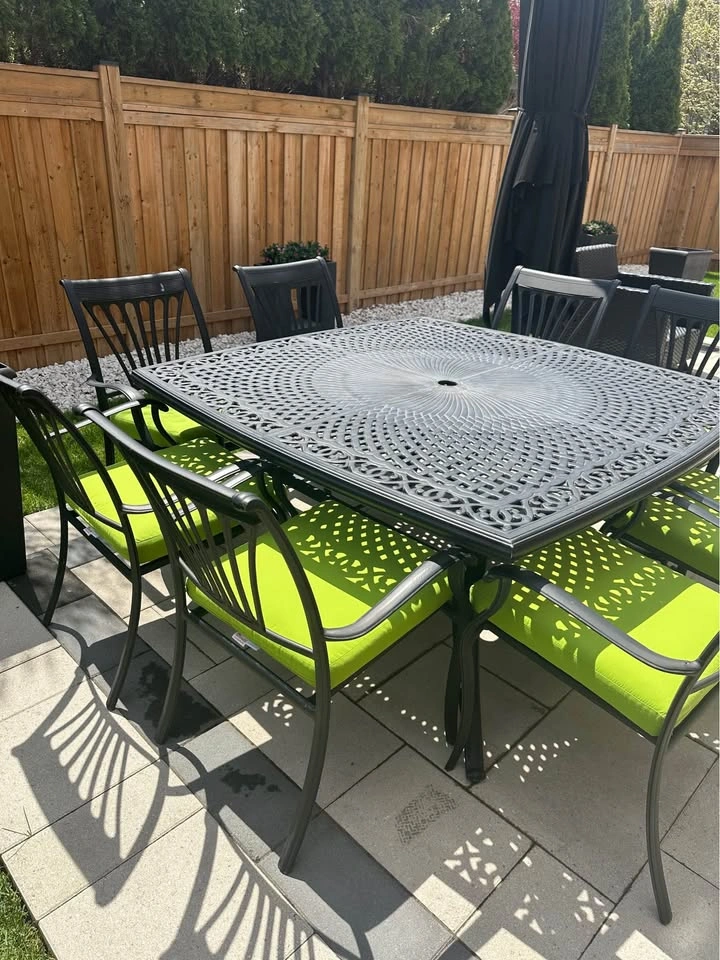 Premium Cast Aluminum Patio Dining Set - 8 Chairs - photo 2