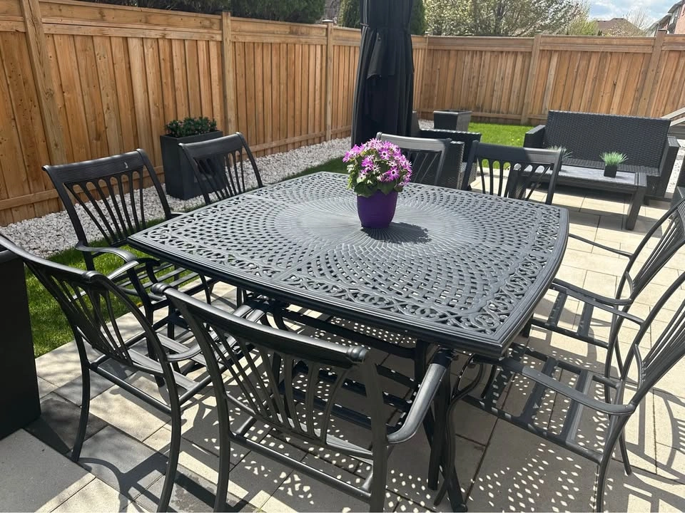 Premium Cast Aluminum Patio Dining Set - 8 Chairs - photo 5