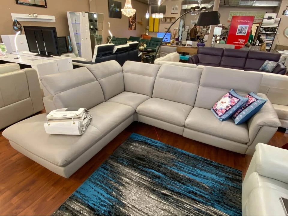 Italian Leather - L shape couch