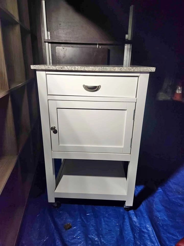 White Kitchen Cart Granite Top