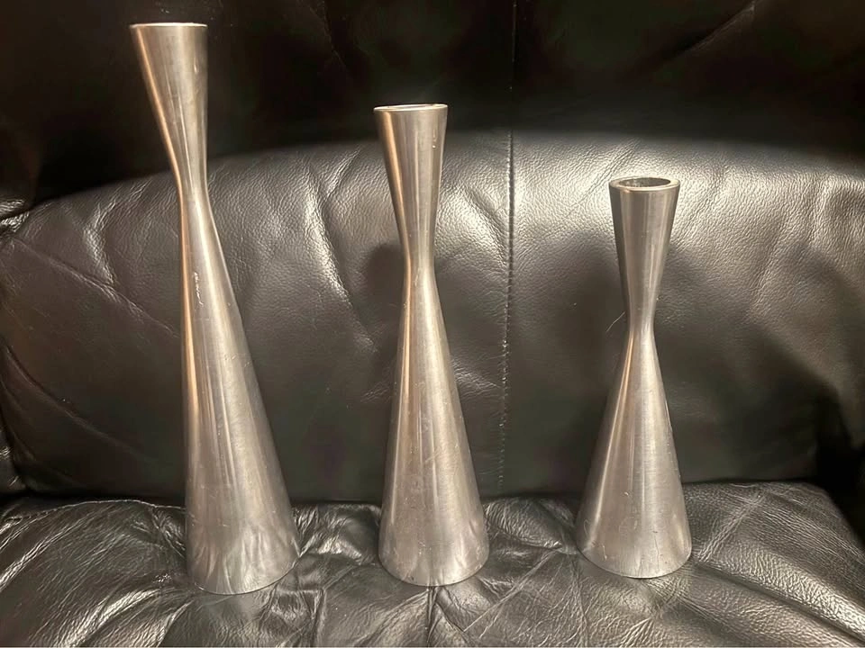 IKEA Vintage Candle Holders With Candles 1 Set Of 3