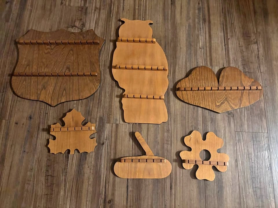 Vintage Wooden Spoon Racks/Jewellery Holders Lot of 5