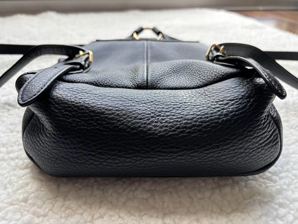 Coach Black Pebbled Leather Mini Backpack with Gold Hardware Tur - photo 5