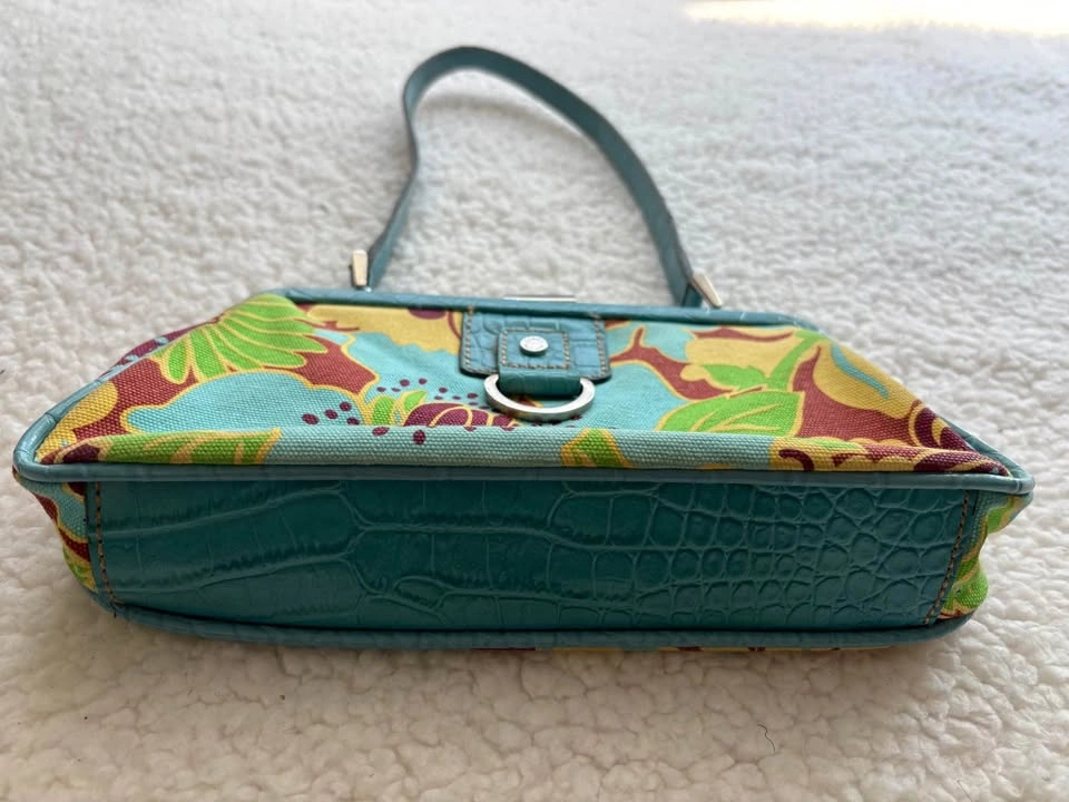Tommy Hilfiger Vintage Y2K Turquoise Floral Shoulder Bag - photo 3