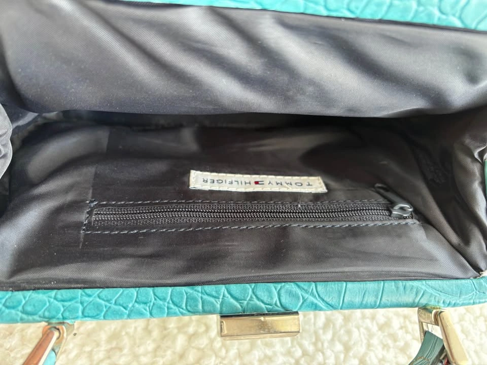 Tommy Hilfiger Vintage Y2K Turquoise Floral Shoulder Bag - photo 4