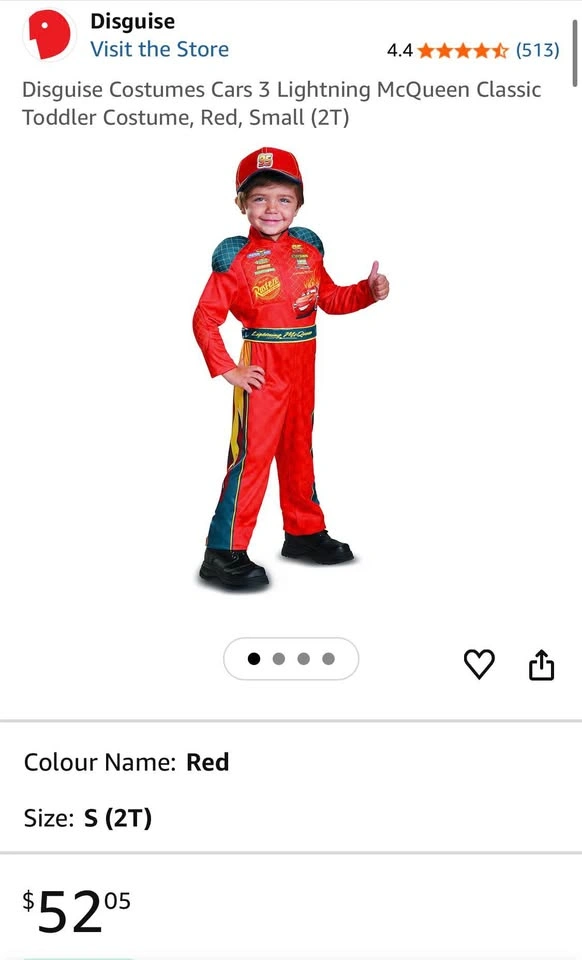 Lightning McQueen costume 2/3 T - photo 2