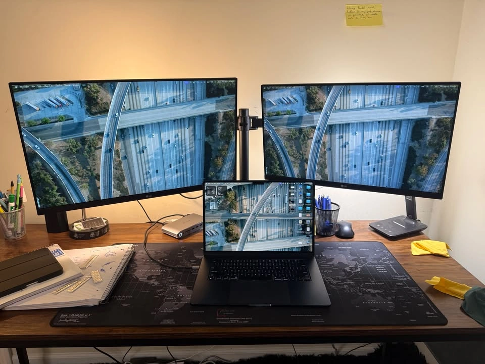 LG Dual Monitor Setup with Desk Arm, Cables, Stands - photo 2