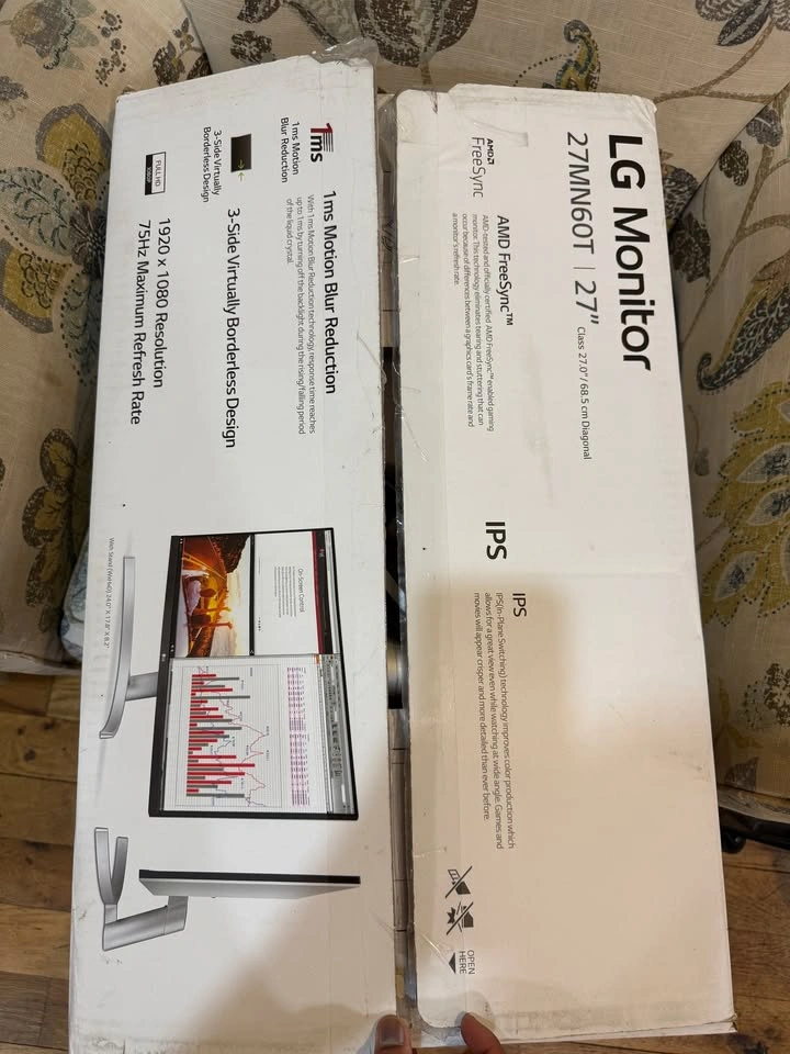 LG Dual Monitor Setup with Desk Arm, Cables, Stands - photo 4