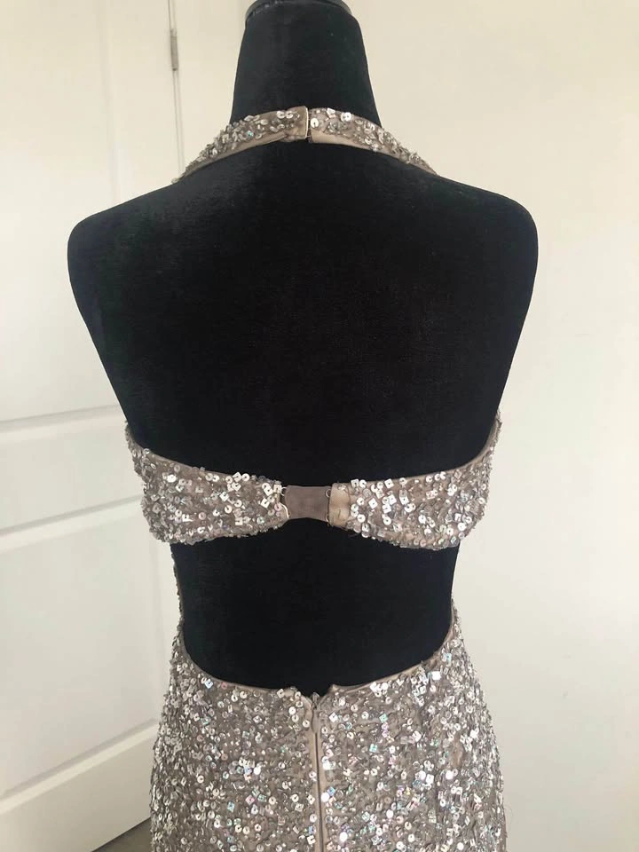 Taupe Sequence Evening Dress/Gown - photo 5