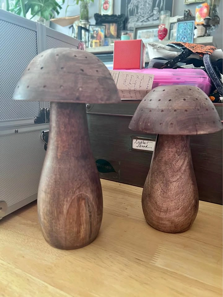 Handmade Wood Mushrooms