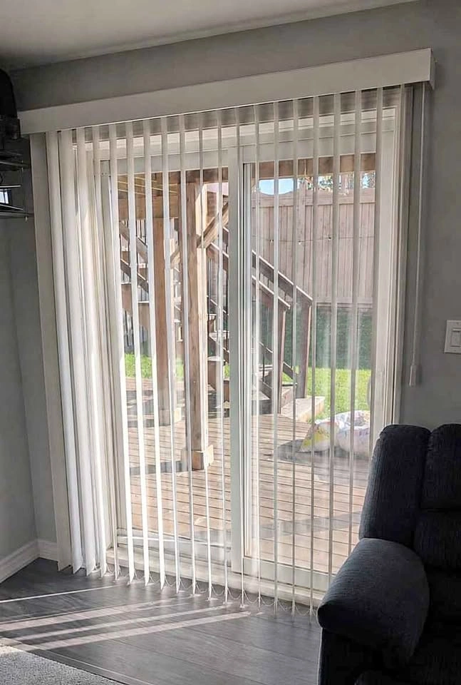 Light Grey Textured Vertical Blinds