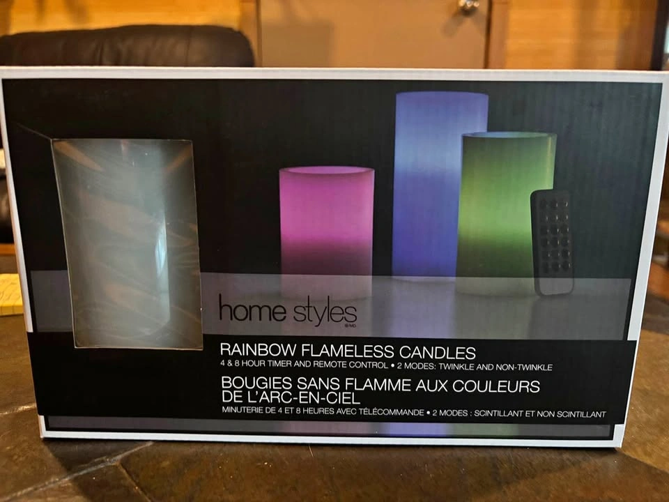Candles Homestyles Rainbow Flameless With Remote Control NEW