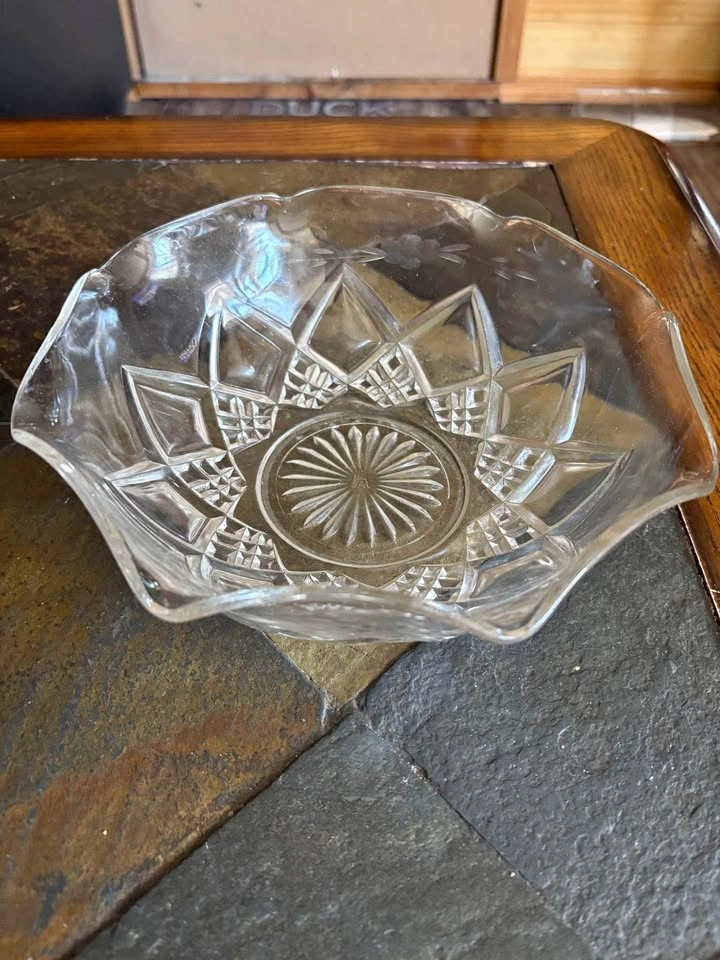Bowl Depression Glass Hazel Atlas Diamond Arches Clear